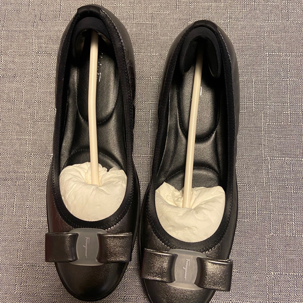 Salvatore, Ferragamo, Savina Women’s Antrasite Ballet Flats Nwt